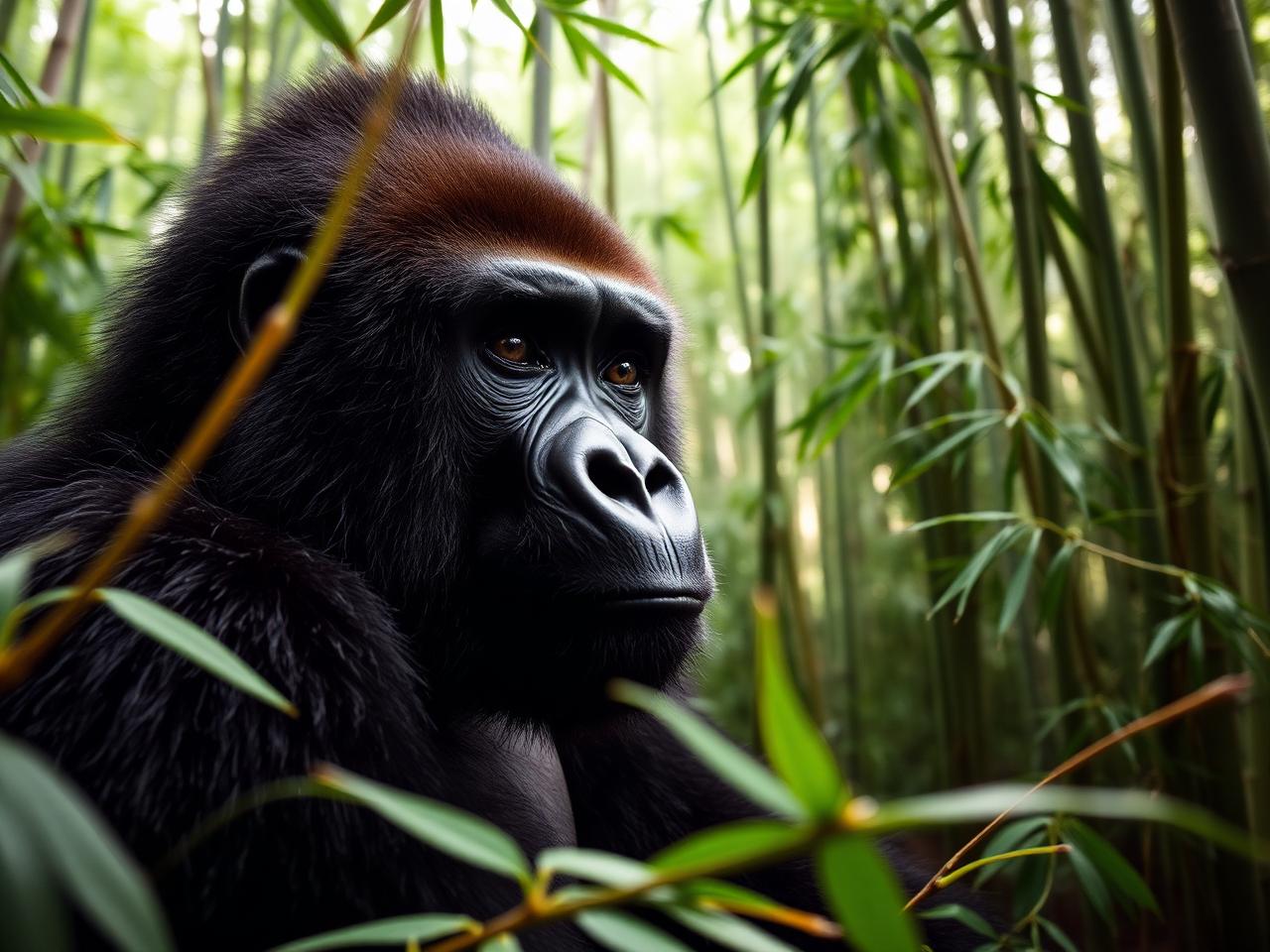 Gorilla Trekking — Volcanoes NP Mountain gorilla in Volcanoes National Park, Rwanda — community-based gorilla trekking tour